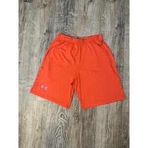 Under Armour Men's Athletic Mesh Shorts Orange M Polyester Drawstring